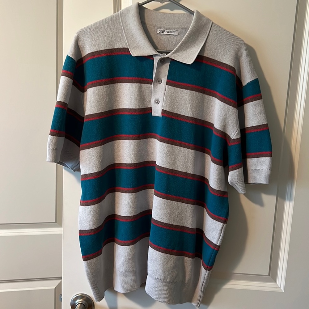 Men’s Zara striped polo